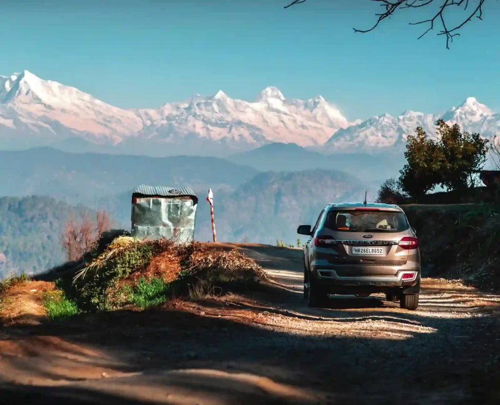 A ford in front of hills, nice view